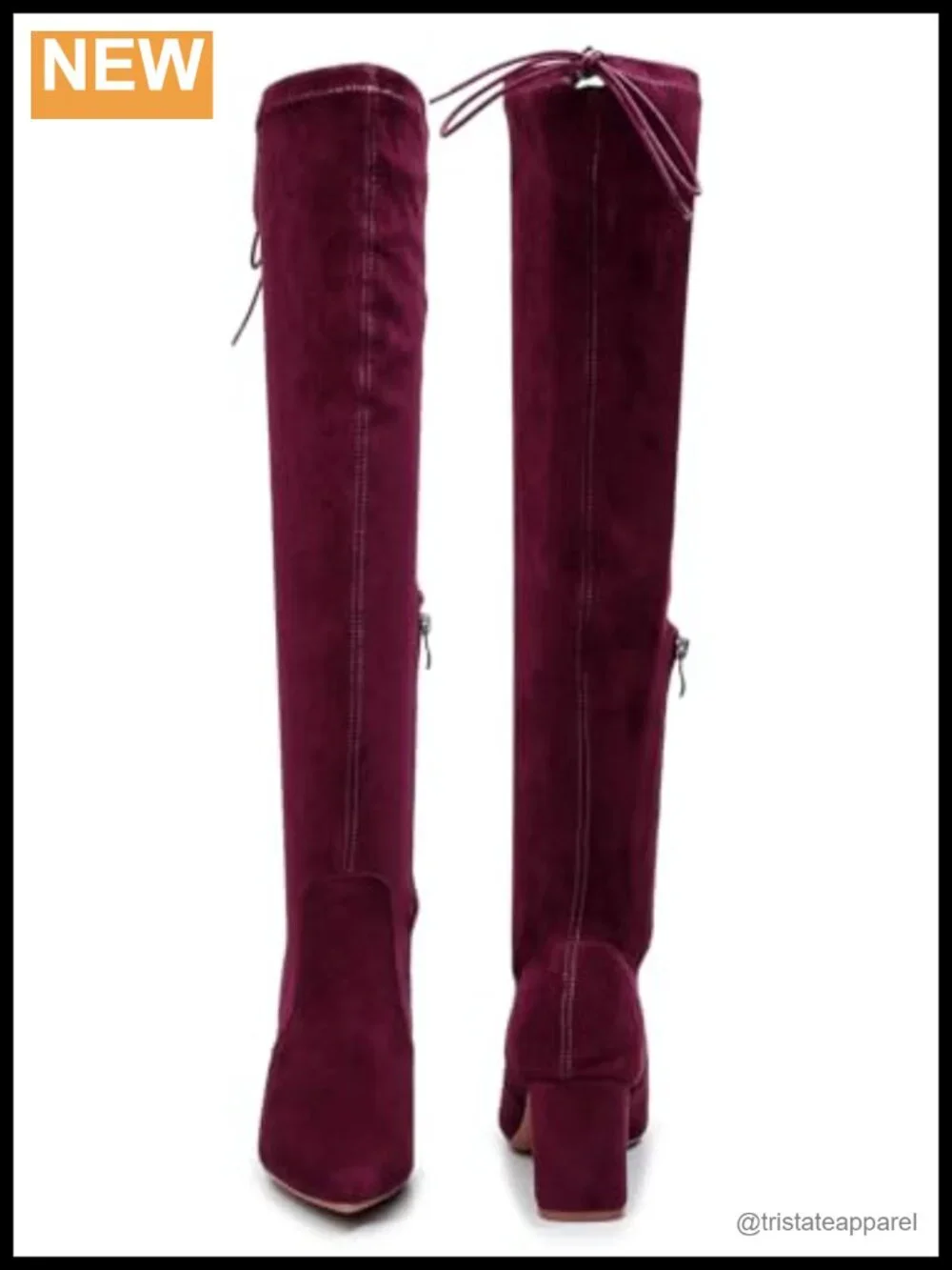 Over Knee Stretch Boots Women Thigh High Block Heel Pointed Toe